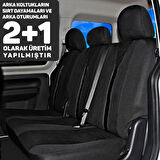Ford Tourneo Courier 2014+ Uyumlu Siyah Ticari Tay Tüyü Koltuk Kılıfı