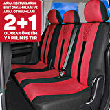 Fiat Fiorino Combi Mix 2008+ Uyumlu Kırmızı Ticari Tay Tüyü Koltuk Kılıfı