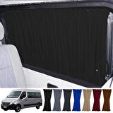 Renault Master 3. Nesil Uzun Şase 2010+ Uyumlu Siyah Raylı Oto Perde Takımı