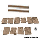 Volkswagen T4 - Transporter / Caravelle Uzun Şase 1990-2003 Uyumlu Krem Raylı Oto Perde Takımı