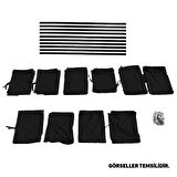 Volkswagen T4 - Transporter / Caravelle Uzun Şase 1990-2003 Uyumlu Siyah Raylı Oto Perde Takımı