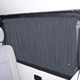 Volkswagen Transporter T5/T6/T7 Uzun Şase 2003-2022 Uyumlu Gri Raylı Oto Perde Takımı