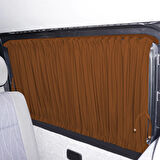 Volkswagen Transporter T5/T6/T7 Uzun Şase 2003-2022 Uyumlu Taba Raylı Oto Perde Takımı
