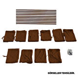 Volkswagen Transporter Caravelle T5/T6/T7 Kısa Şase 2003-2022 Uyumlu Taba Raylı Oto Perde Takımı