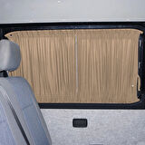 Volkswagen Transporter Caravelle T5/T6/T7 Uzun Şase 2003-2022 Uyumlu Krem Raylı Oto Perde Takımı