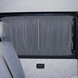Volkswagen Transporter T5/t6/t7 Uzun Şase 2003-2022 Uyumlu Gri Raylı Oto Perde Takımı