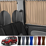 Fiat Doblo Iı Kısa Şase 2010-2023 Uyumlu Krem Raylı Oto Perde Takımı