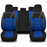 Her Araca Uyumlu Oto Koltuk Kılıfı Tam Set Gofraj / Mavi