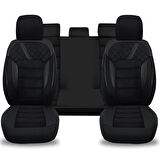 Her Araca Uyumlu Oto Koltuk Kılıfı Tam Set - Tay Tüyü / Siyah