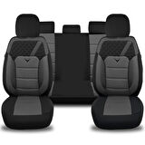 Her Araca Uyumlu Oto Koltuk Kılıfı Tam Set Gofraj / Gri
