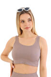 Premium Göğüs Toparlayıcı Sarkma Önleyen Spor Günlük Kalın Askılı Pedli Fitilli Crop Büstiyer