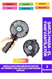 Ultra Sessiz 3 Kademeli Hafif Kablosuz 1200mAh Pervaneli Taşınabilir Usb ŞarjlMasa El Fan Vantilatör