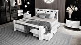 Ni̇nni̇mo Arya Çi̇ft Ki̇şi̇li̇k 160x200 Yatak Uyumlu Beyaz MDF Çekmeceli̇ Karyola - MAÇY-1