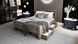 Ni̇nni̇mo Arya Çi̇ft Ki̇şi̇li̇k 160x200 Yatak Uyumlu Ceviz Çekmeceli̇ Karyola - AÇY-2
