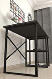 Bofigo 60x120 cm 2 Raflı Çalışma Masası Bilgisayar Masası Ofis Ders Yemek Masası Antrasit