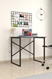 Bofigo 60x90 cm Çalışma Masası Bilgisayar Masası Ofis Ders Yemek Masası Antrasit