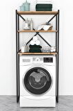 Bofigo 3 Raflı Metal Banyo Düzenleyici Metal Banyo Rafı Çamaşır Makinası Üstü Çam