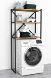 Bofigo 3 Raflı Metal Banyo Düzenleyici Metal Banyo Rafı Çamaşır Makinası Üstü Çam
