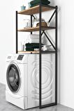 Bofigo 3 Raflı Metal Banyo Düzenleyici Metal Banyo Rafı Çamaşır Makinası Üstü Çam