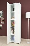 Bofigo 5 Raflı 2 Kapaklı Çok Amaçlı Mutfak Dolabı Banyo Dolabı Çok Amaçlı Dolap Beyaz
