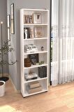 Bofigo 6 Raflı Kitaplık Dekoratif Kitaplık Modern Kitaplık Beyaz