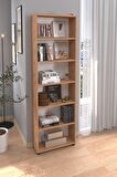 Bofigo 6 Raflı Kitaplık Dekoratif Kitaplık Modern Kitaplık Çam