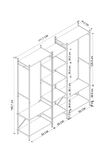 10 Raflı Metal Gardırop Metal Portmanto Açık Gardırop Elbise Dolabı Vestiyer Openix Antrasit