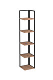 Bofigo 5 Raflı Metal Köşe Kitaplık Rafı Dekoratif Aksesuar Rafı Selanik 180 cm Çam