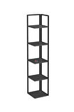 Bofigo 5 Raflı Metal Köşe Kitaplık Rafı Dekoratif Aksesuar Rafı Selanik 180 cm Antrasit