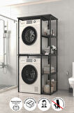 Bofigo Çamaşır Makinesi Dolabı Kurutma Makinesi Dolabı Metal Banyo Dolabı Mısra Antrasit