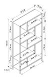 Bofigo 6 Raflı Kitaplık Dekoratif Kitaplık Metal Kitaplık Ofis Kitaplığı Larissa Antrasit