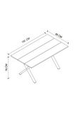 Bofigo Yemek Masası Metal Ayaklı Mutfak Masası Luna  85 x 150 Cm X Ayaklı Çam