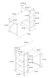 120X55 Cm Raflı Çalışma Masası Bilgisayar Masası Ofis Masası Ders Masası Cervantes Beyaz