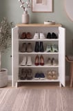 Ayakkabılık 4 Raflı Ayakkabılık 2 Kapaklı Ayakkabılık Dekoratif Ayakkabılık Şebnem Safir Meşe Beyaz