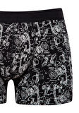 Mavi Grafik Baskılı Siyah Boxer 092070-900