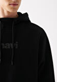 Mavi Baskılı Kapüşonlu Siyah Sweatshirt 0610960-900