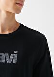 Mavi Logo Baskılı Siyah Tişört 0611039-900
