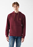 Mavi Logolu Kapüşonlu Bordo Sweatshirt 065809-70426