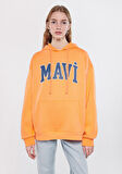 Mavi Logo Baskılı Kapüşonlu Turuncu Sweatshirt 1600361-71407