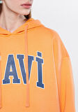 Mavi Logo Baskılı Kapüşonlu Turuncu Sweatshirt 1600361-71407