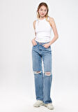 California Gölgeli Açık Mavi Street Jean Pantolon 1010125-83757