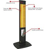 Mirkraft Mate 2500 W Termostatlı Dış Mekan Elektrikli Kule Tipi Infrared Isıtıcı 35 m2