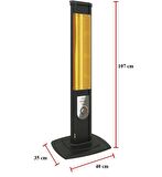 Mirkraft Mate 2500 W Termostatlı Dış Mekan Elektrikli Kule Tipi Infrared Isıtıcı 35 m2