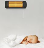 Mirkraft Essby 1800 W Termostatlı Dış Mekan Elektrikli Duvar Tipi Infrared Isıtıcı 20 m2