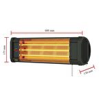 Mirkraft Essby 1800 W Termostatlı Dış Mekan Elektrikli Duvar Tipi Infrared Isıtıcı 20 m2