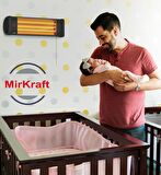 Mirkraft Essby 1800 W Termostatlı Dış Mekan Elektrikli Duvar Tipi Infrared Isıtıcı 20 m2