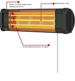 Mirkraft Essby 1800 W Termostatlı Dış Mekan Elektrikli Duvar Tipi Infrared Isıtıcı 20 m2