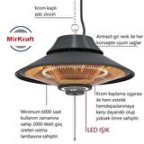 Mirkraft 2000 W Termostatlı Elektrikli Tavan Tipi Infrared Isıtıcı 12 m2