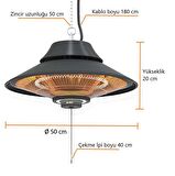 Mirkraft 2000 W Termostatlı Elektrikli Tavan Tipi Infrared Isıtıcı 12 m2