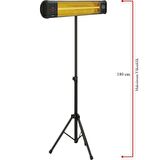 Mirkraft Effect-T 2000 W Termostatlı Dış Mekan Elektrikli Ayaklı Infrared Isıtıcı 20 m2